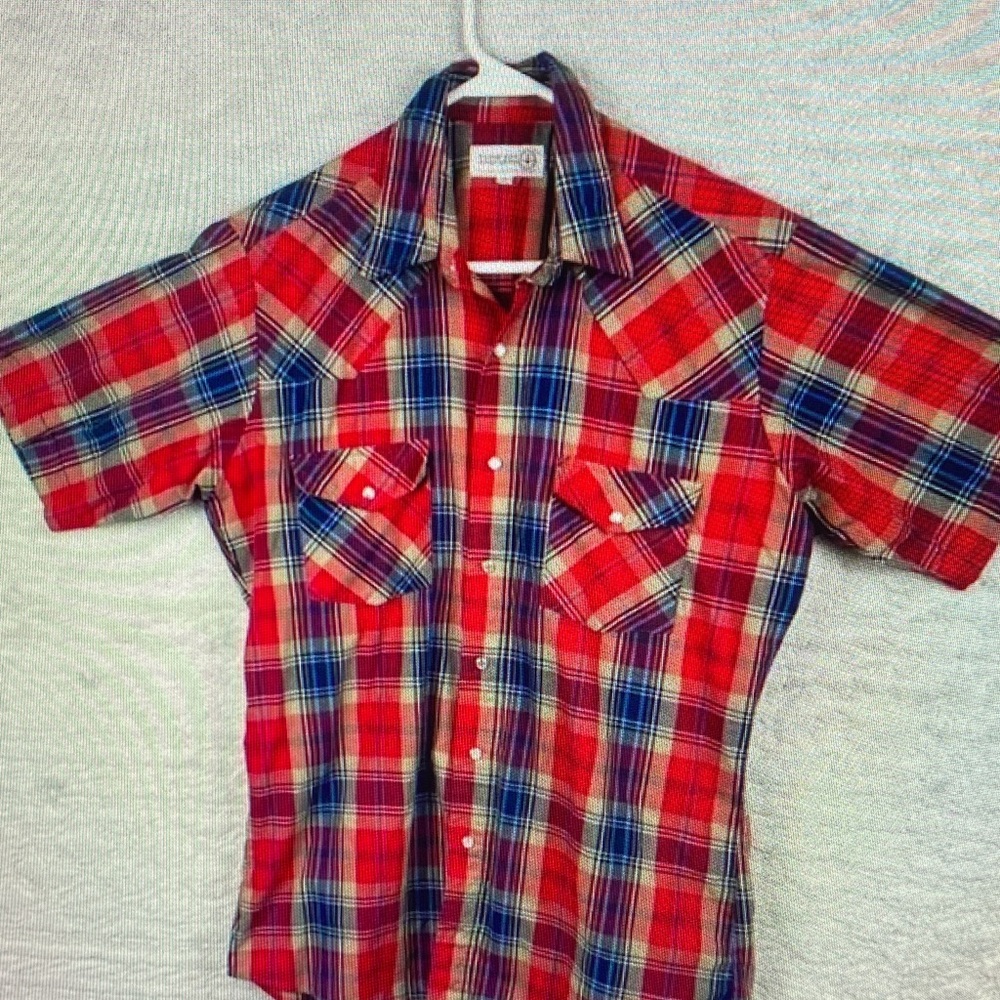 Classic Red and Blue Plaid Men's Shirt